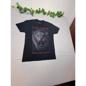 Live Large Endless Reign Lion Graphic T-Shirt Mens Large Black LVLG Gym Tee